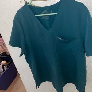 FIGS CARIBBEAN BLUE SCRUB TOP CASMA IN XXL LIMITED EDITION